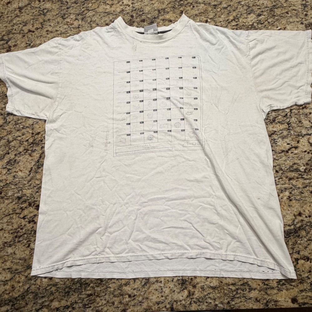 Vintage Nike Basketball Graphic T-Shirt Mens XL White Grid Logo Short Sleeve v